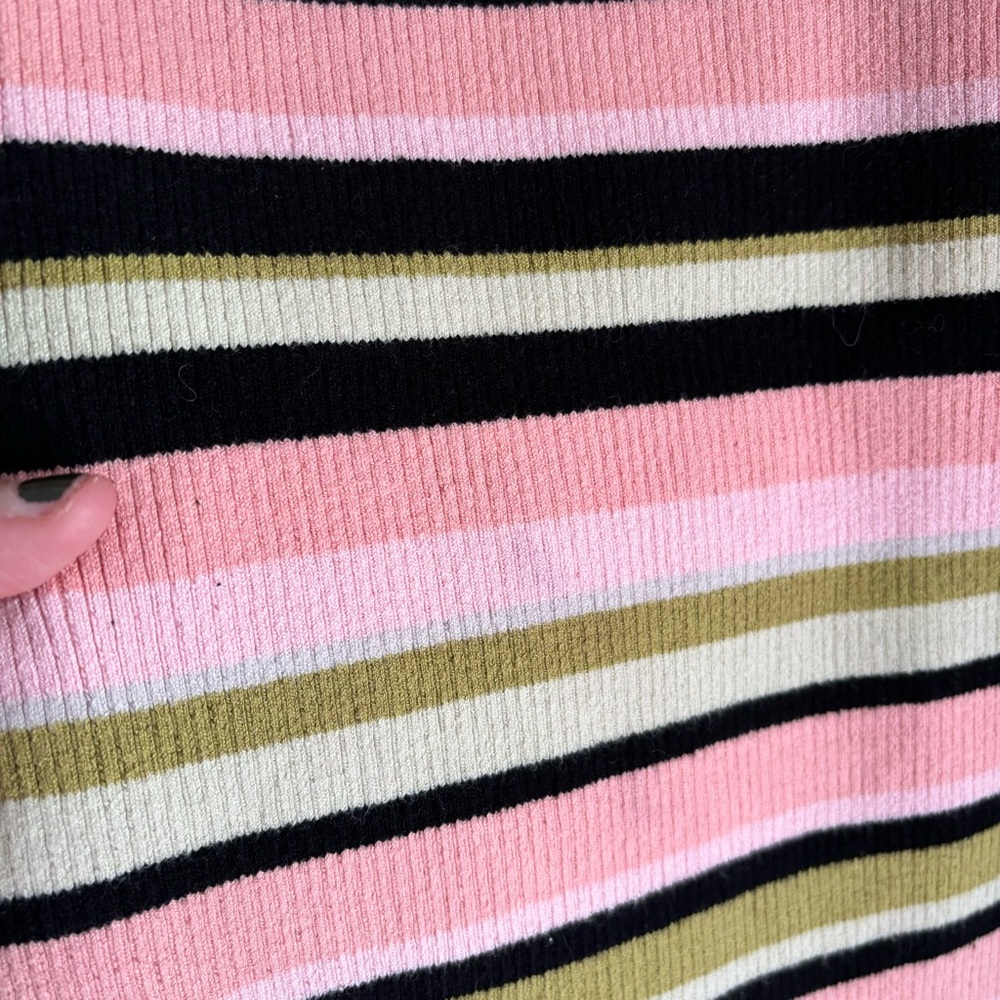 ATM Colorful Multi Yarn Stripe Sleeveless Sweater Tank Top, L - Picture 7 of 8